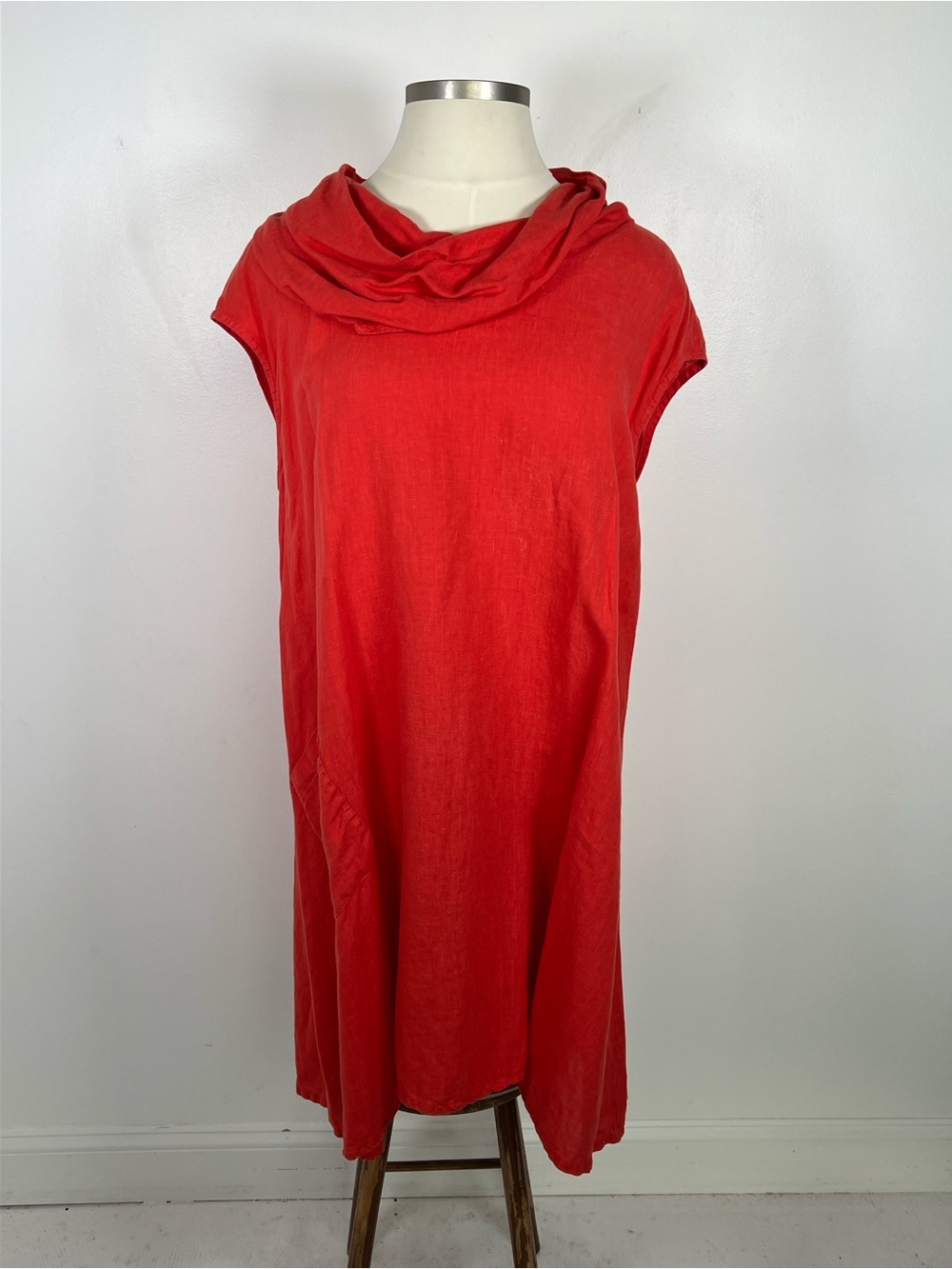 EUC! bryn Walker Red Linen Midi Dress Size XL